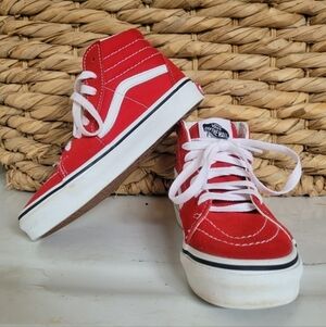 Vans Kids Red High-Top Sneakers